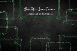 Green Glitter Frames Collection