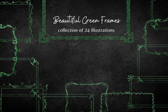 Green Glitter Frames Collection