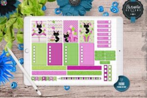 Happy Birthday Kitty Digital Stickers