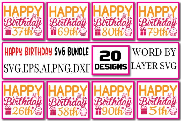 Happy Birthday SVG Bundle Vol. 3