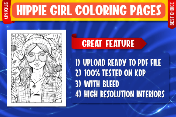 Hippie Girl Coloring Pages
