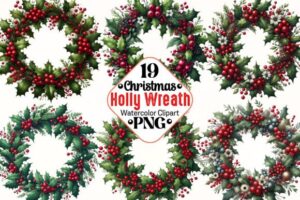 Holly Wreath Clipart