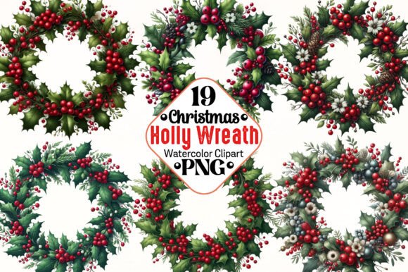 Holly Wreath Clipart