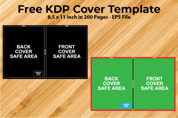 KDP Cover Template 8.5x11 in 200 Pages