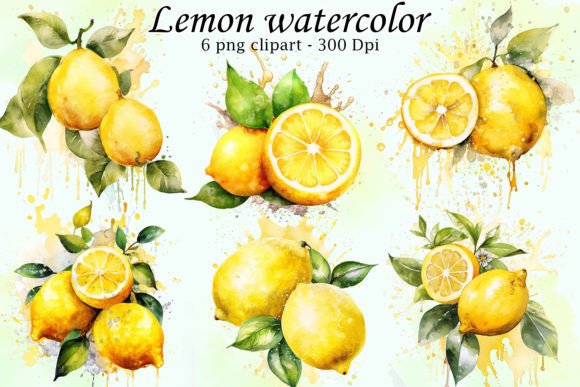 Lemon Watercolor Clipart