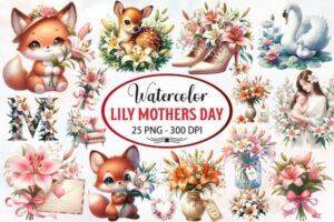 Lily Mothers Day Sublimation Cliparts