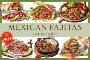 Mexican Fajitas Illustrations Bundle