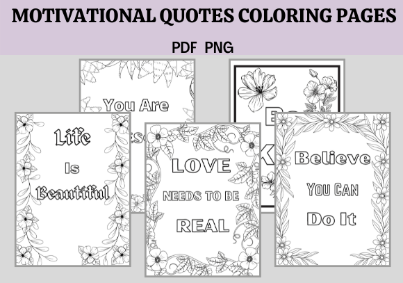 Motivational Quotes Coloring Pages