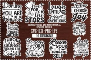 Motivational Stickers Svg Free Bundle