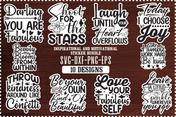 Motivational Stickers Svg Free Bundle