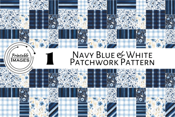 Navy Blue & White Patchwork Free Pattern