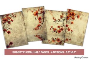 Old Paper Floral Junk Journal Printable