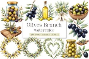 Olives Clipart, Olive Branch