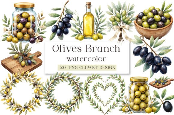 Olives Clipart, Olive Branch