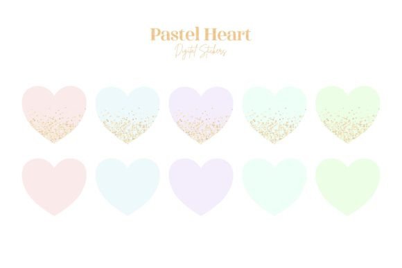 Pastel Glitter Heart Cliparts