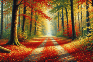 Path Through the Fall Forest Desktop Ill