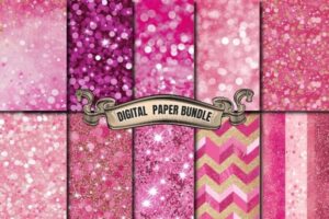 Pink Glitter Digital Papers