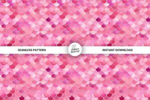 Pink Mermaid Scales Digital Papers