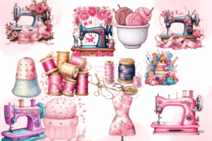 Pink Sewing Sublimation Clipart