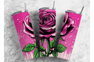 Pink Rose Clip Art for T-shirt Design in