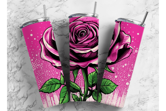 Pink Rose Clip Art for T-shirt Design in