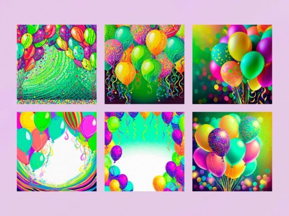 Psychedelic Colours Birthday Balloons
