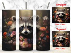 Raccoon Sublimation Clipart Tumbler Free