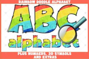 Rainbow Doodle Alphabet