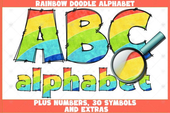 Rainbow Doodle Alphabet