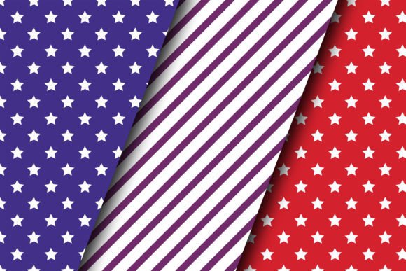 Red Blue Stars & Stripes Digital Papers