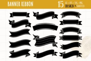 SVG Vintage Banner Ribbon Clipart Vector