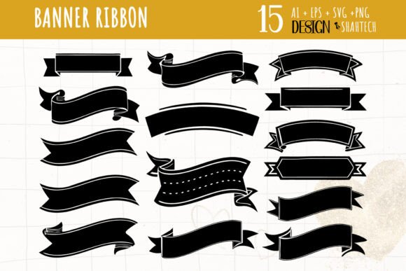SVG Vintage Banner Ribbon Clipart Vector