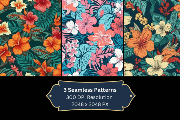 Seamless Hawaiian Flower Pattern