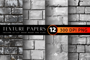Silver Brick Wall Texture Digital Paper