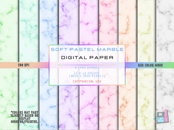 Soft Pastel Marble Digital Papers