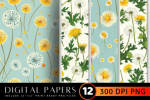 Spring Dandelions Pattern
