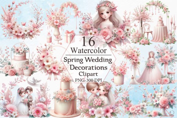 Spring Wedding Decorations Clipart