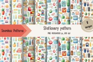Stationery Seamless Pattern