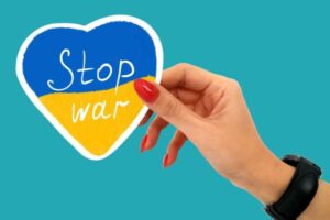 Sticker, Flag of Ukraine. "Stop War"