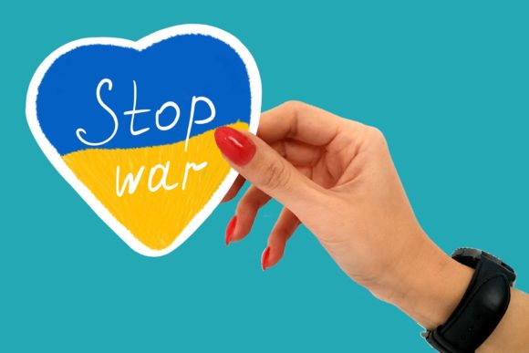 Sticker, Flag of Ukraine. "Stop War"
