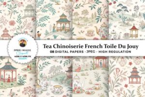 Tea Chinoiserie French Toile Du Jouy