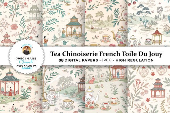 Tea Chinoiserie French Toile Du Jouy