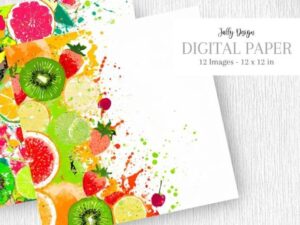 Tropical Fruits, Paint Splashes Frames