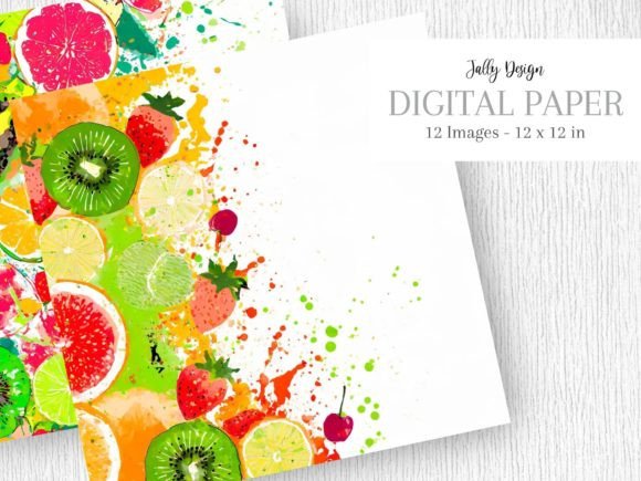 Tropical Fruits, Paint Splashes Frames
