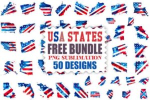 USA States Png Bundle, 4th of July PNG
