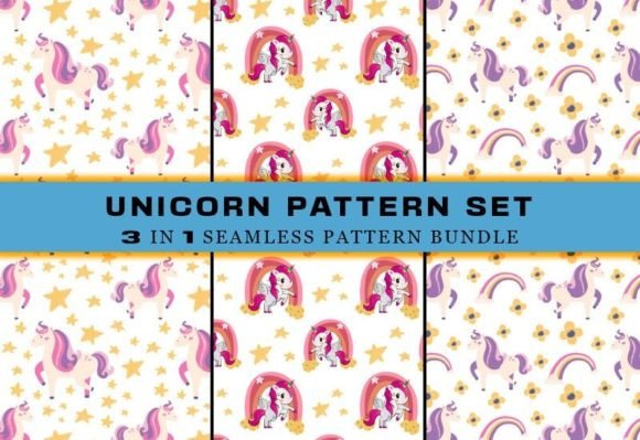 Unicorn Seamless Pattern Digital Papers