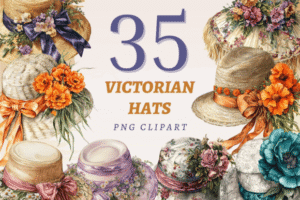 Victorian Hats PNG Bundle