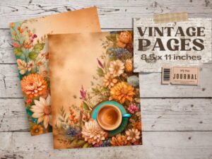 Vintage Autumn Coffee Junk Journal Pages