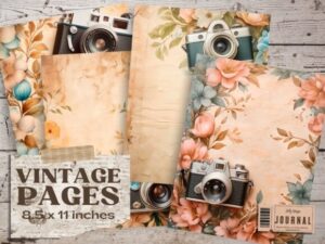 Vintage Camera Junk Journal Pages