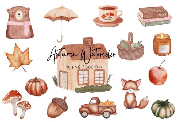 Watercolor Autumn Clipart